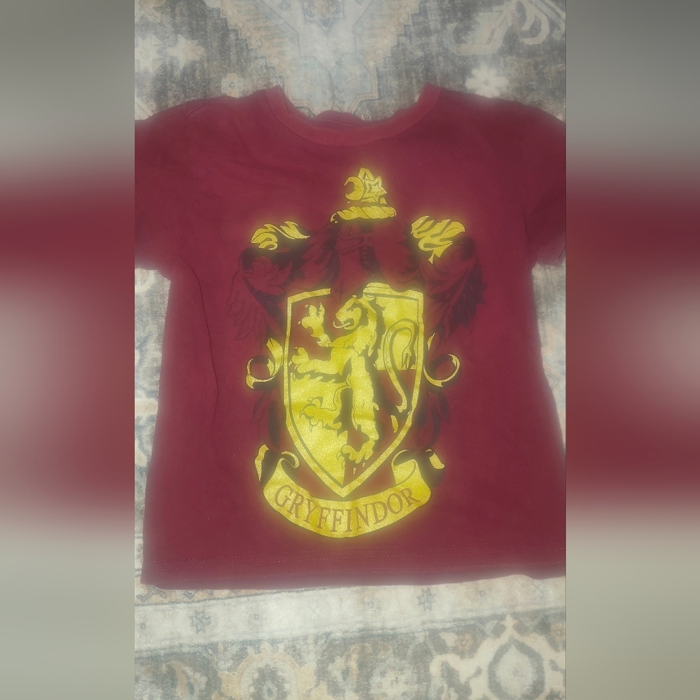 Kids Short Sleeve Graphic Tee in Maroon and Yellow